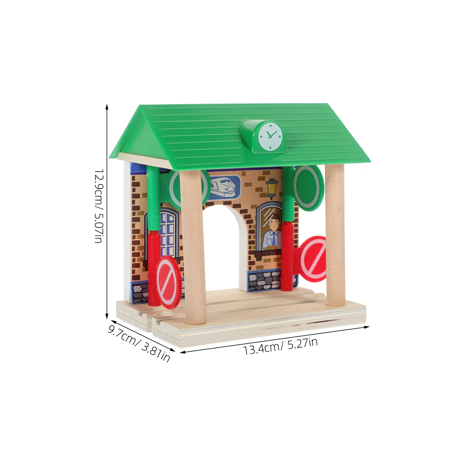 Puzzle Train Track Accessories Child Decor Plastic Small Wooden Railway Station