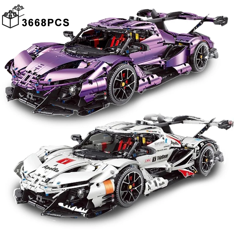 

3668PCS 1:8 High-Tech Gumpert Apollo IE Sport Car Building Blocks Speed Racing Vehicle Bricks Kits Toys Gifts for Friend Kids