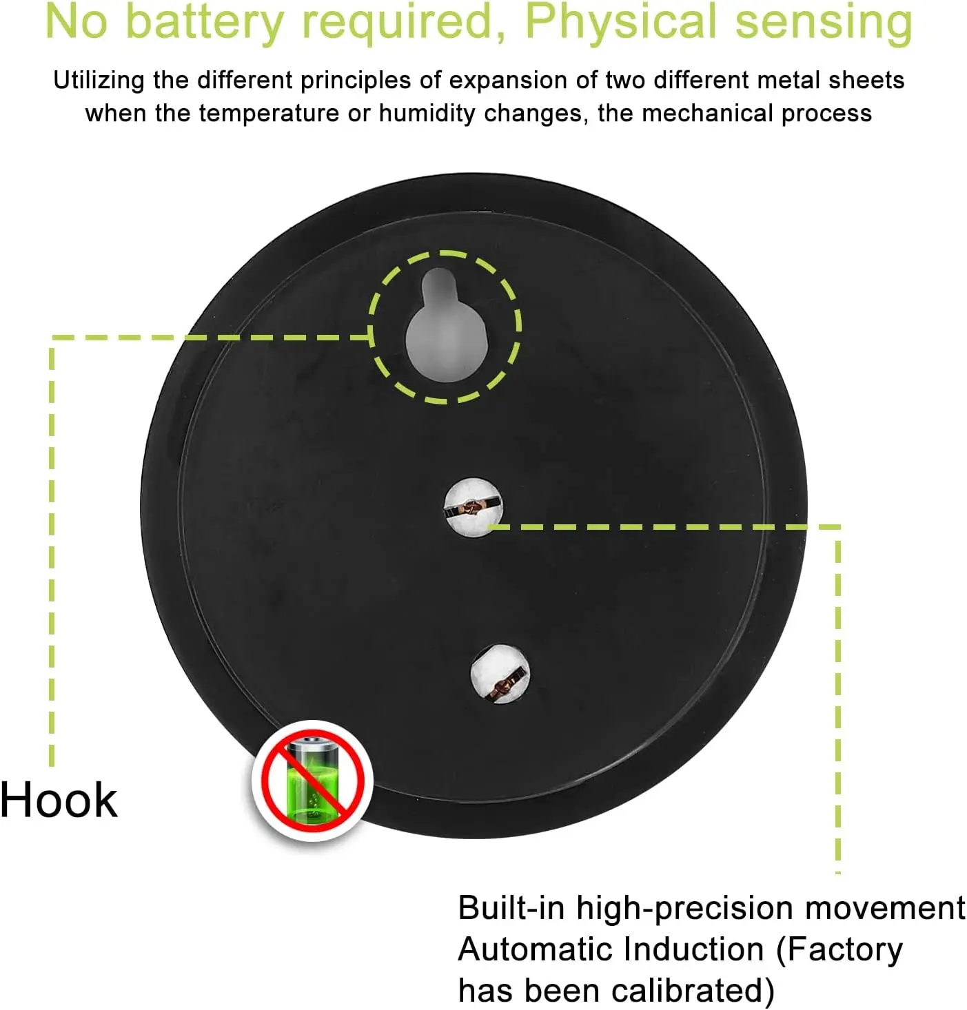 Cigar Humidor Hygrometer Gauge: Built-in Temperature & Humidity