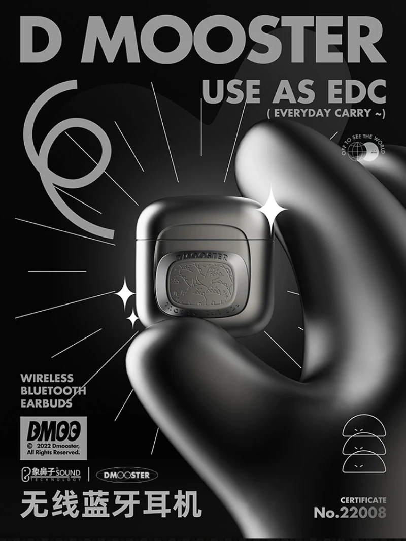

Dmooster D02 Wireless Bluetooth 5.3 Earphone EDC Pressure Relief Design appearance Metal body Music Sports Waterproof Headset