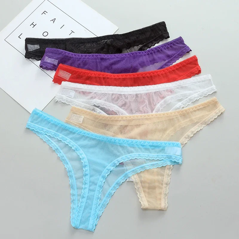 

Sexy Women's Panties Lingerie G-String Thongs Lace Underwear Female Perspective Women's Thong Sheer Panties Transparent Knickers