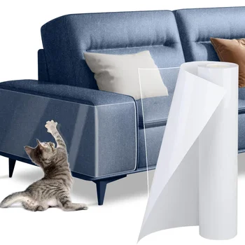 Cat Scratch Deterrent Tape Furniture Protectors From Cats Transparent Self-Adhesive Pet Training Tape for Sofa Furniture Sticker