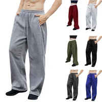 Mens New Sweatpants Straight Fit Joggers Pants Sports and Streetwear Loose Oversized Drawstring Long Pants Hip Hop Men Pants