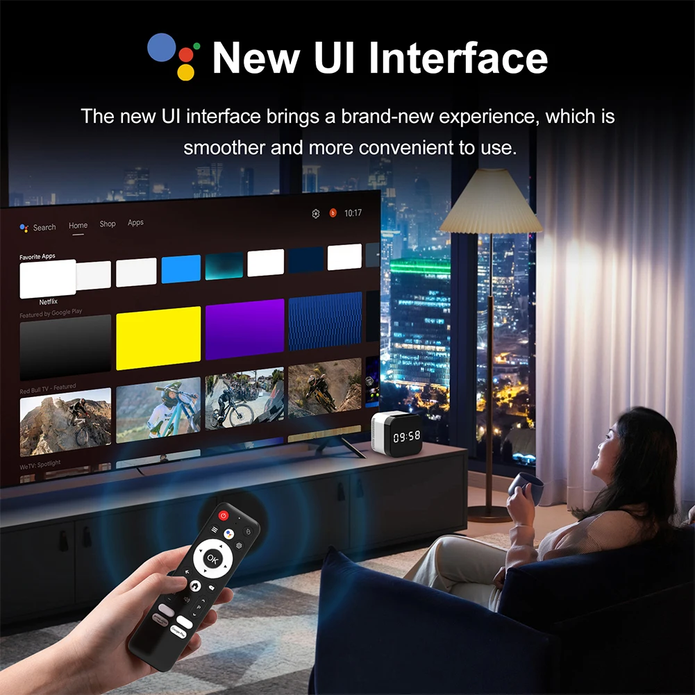 H96Max H728 Smart TV Box With 2.4G Voice Remote Control Android 14.0 WIFI 6 BT 5.X Set Top Box Clock Display UI 8K Media Player