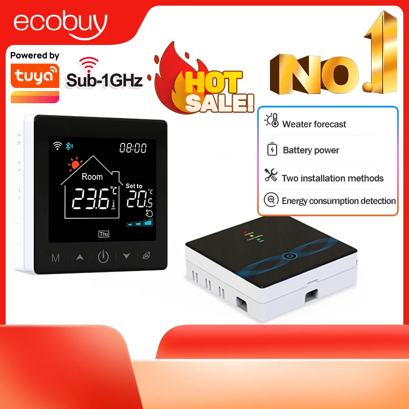 Tuya Smart Home WiFi เครื่องทําความร้อนไร้สายแบตเตอรี่หม้อต้มน้ําเครื่องทําความร้อนดิจิตอลคอนโทรลเลอร์อุณหภูมิ Alexa Google Home 1