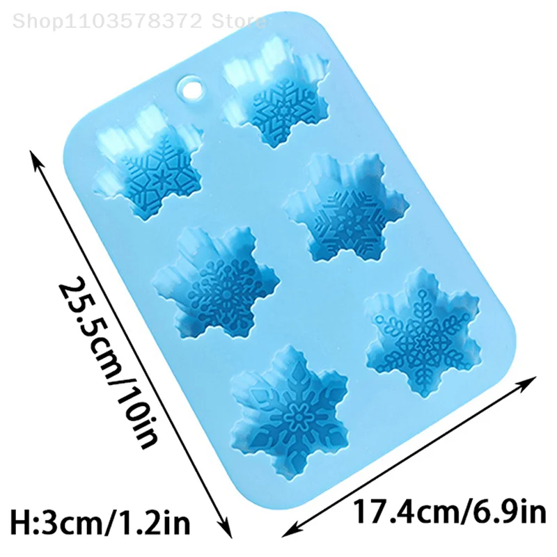 Handmade Soap Silicone Mold 3D 6-hole Snowflakes Mold Fondant Cake Mold Epoxy Resin Molds Soap Making Kit images - 6