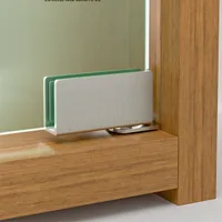 2 ชิ้น Non - perforated กระจกประตูบานพับตู้กระจกตู้บานพับด้านข้างสแตนเลสเฟอร์นิเจอร์ฮาร์ดแวร์บานพับ 3