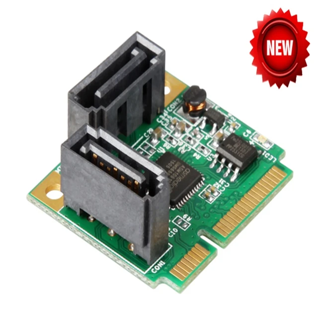 RAID 2-Ports SATA 3.0 mini PCIe Controller Card mini PCI-e to Dual SATA III  6Gb converter + RAID0 RAID1 JOBD bracket