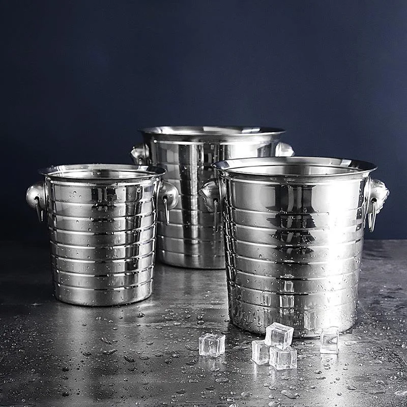 3/5L Stainless Steel Ice Bucket Wine Beer Cooler Bucket Ice Maker For KTV Bar Kitchen Party Barware Snack Container ice bucket