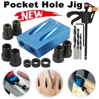 Nouveau 7/14/15 pièces trou de poche vis gabarit 15 degrés cheville perceuse menuiserie Kit charpentiers bois menuiserie Guides Joint Angle localisateur outil 2