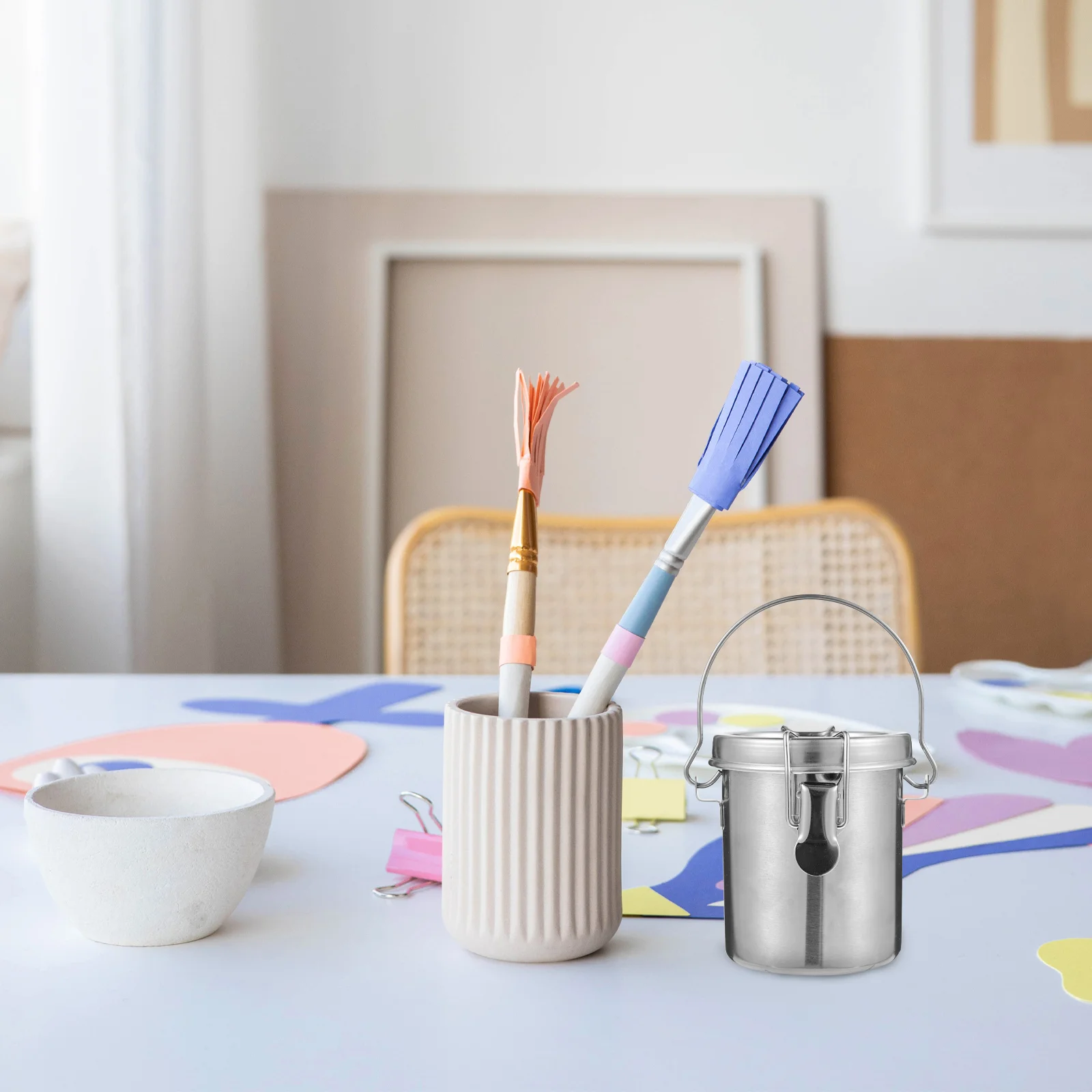 페인팅 브러시 세척 버킷 스테인레스 스틸 펜 세척 배럴, 페인팅 브러시 와셔, 학교 문구 미술 용품