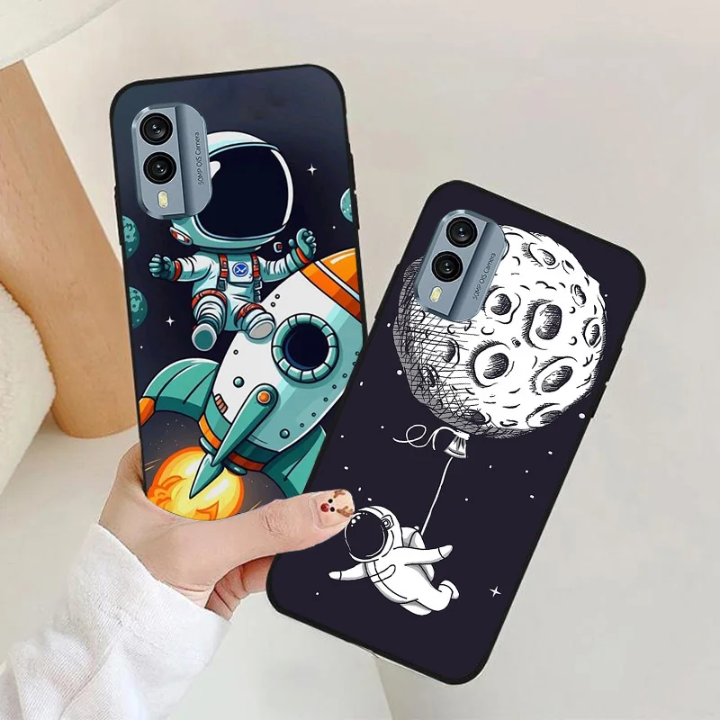 Astronaut Black Silicone Soft TPU Protective Phone Case - Premium Back Shell Coque
