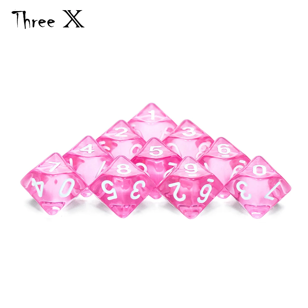 D10 DICE Set 10 d10 10 Sided Polyhedral Plastic Table Top RPG dice set game dice