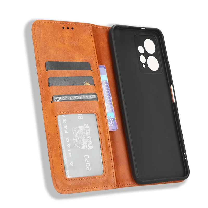  Shantime Funda para Xiaomi Redmi 12 4G, funda de cuero de grano  de madera con tarjetero y ventana, cubierta magnética con tapa para Xiaomi  Redmi Note 12R 5G (6.79 ) Oro 