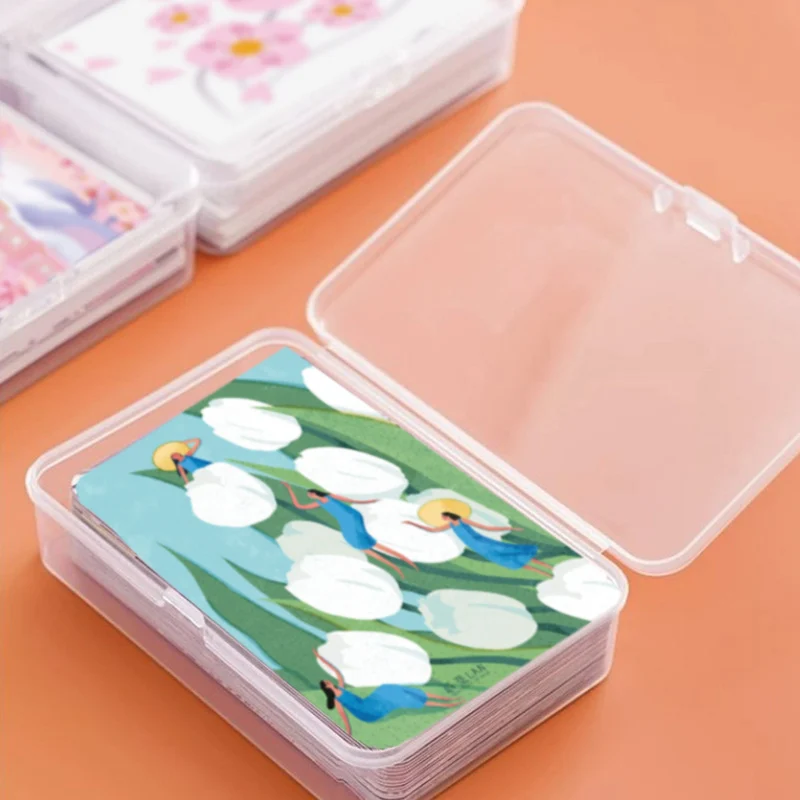 3pcs Transparent Playing Cards Storage Boxes Plastic Games Card Container Case Packing Poker Game Card Organizer