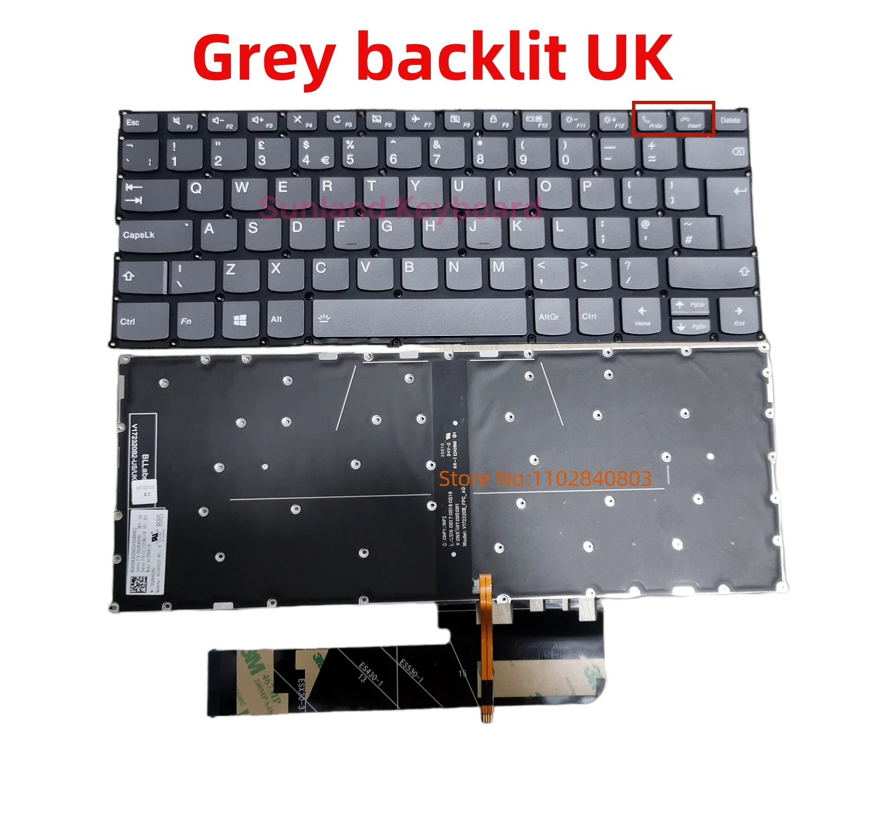 새로운 스페인어 포르투갈어 영국 Lenovo ThinkBook 13s-IWL 13s-IML 14s-IML 14s-IWL 14-IML 14-IIL 노트북 키보드 백라이트