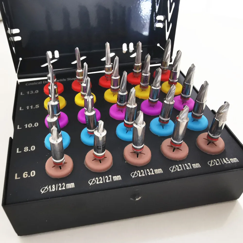 Рисунок 4 - 1 Набор конических инструментов для имплантации зубов