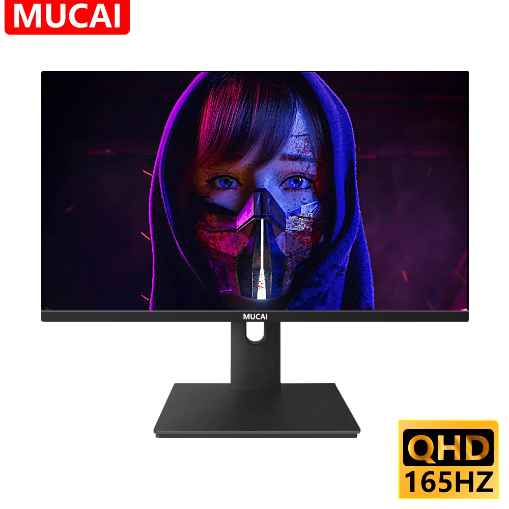 

MUCAI 24 Inch Monitor 2K 165Hz LCD Display 144Hz PC IPS QHD Desktop Gamer Computer Screen Flat HDMI-compatible/DP/2560*1440