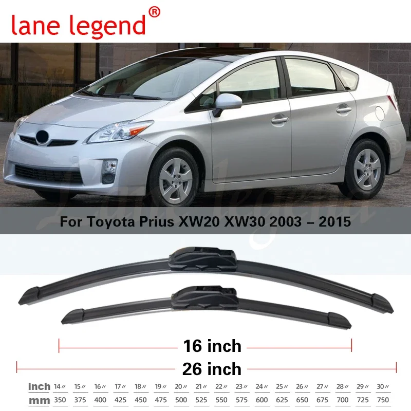 2015 Toyota Prius Plug-In Wiper Blades (Set Of 3) W/Rear Wiper