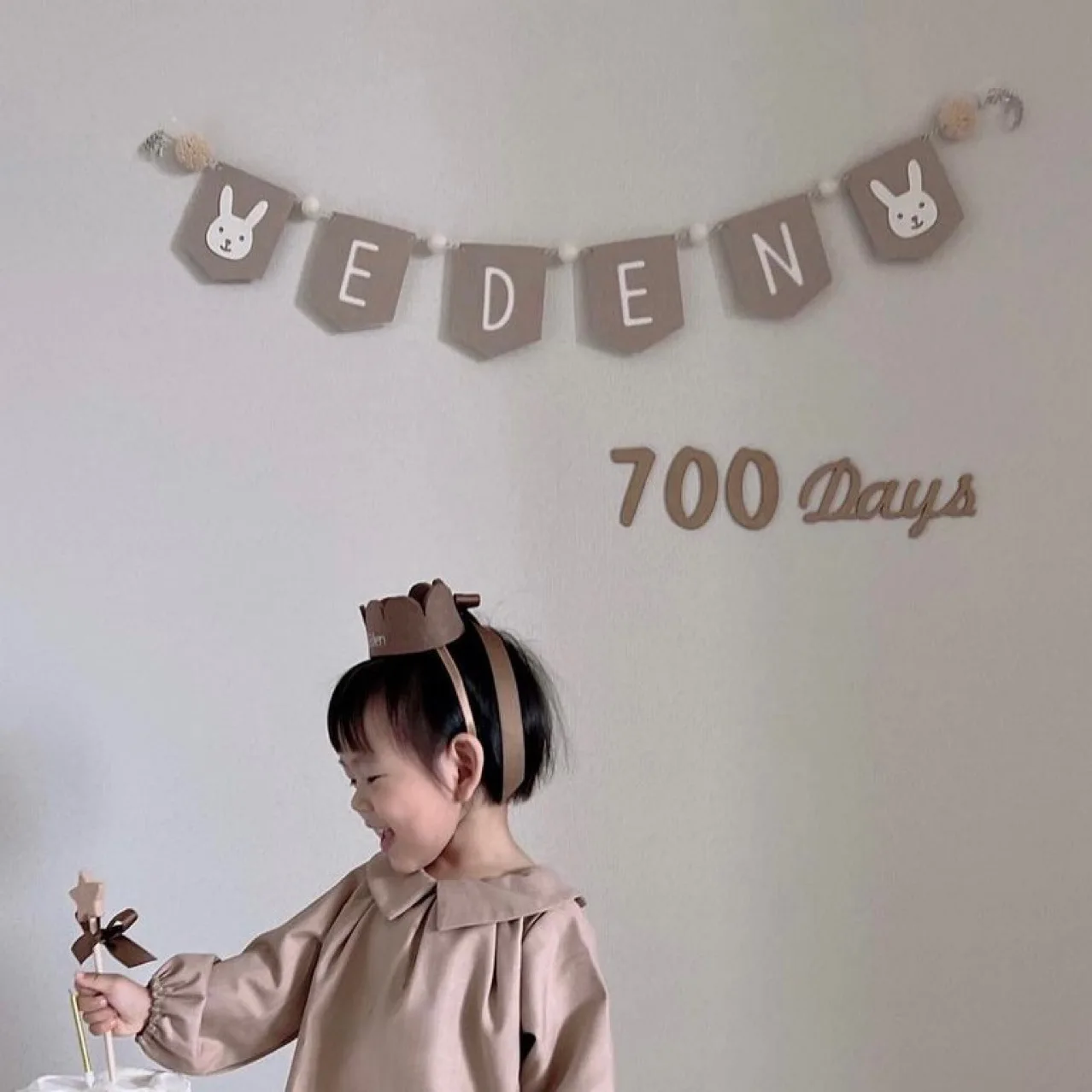 DIY Name Banner Children Birthday Party Banners Non-woven Anniversary Garland Baby Name Bunting
