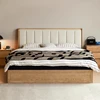 Wooden Simple Bed Leather European Tatami Sofa Modern Storage Platform Bed Multifunctional Floor Muebles Lounge Suite Furniture 2