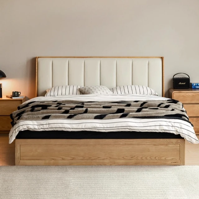 Wooden Simple Bed Leather European Tatami Sofa Modern Storage Platform Bed Multifunctional Floor Muebles Lounge Suite Furniture 2