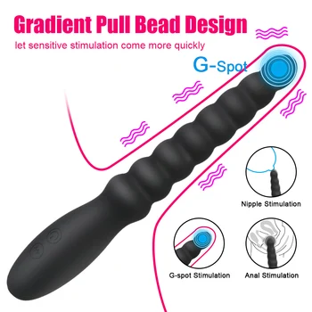 10 Speed Anal Vibrator for Women Anal Beads Prostate Massage Dual Motor Butt Plug Stimulator USB Charge Sex Toys For Men 5