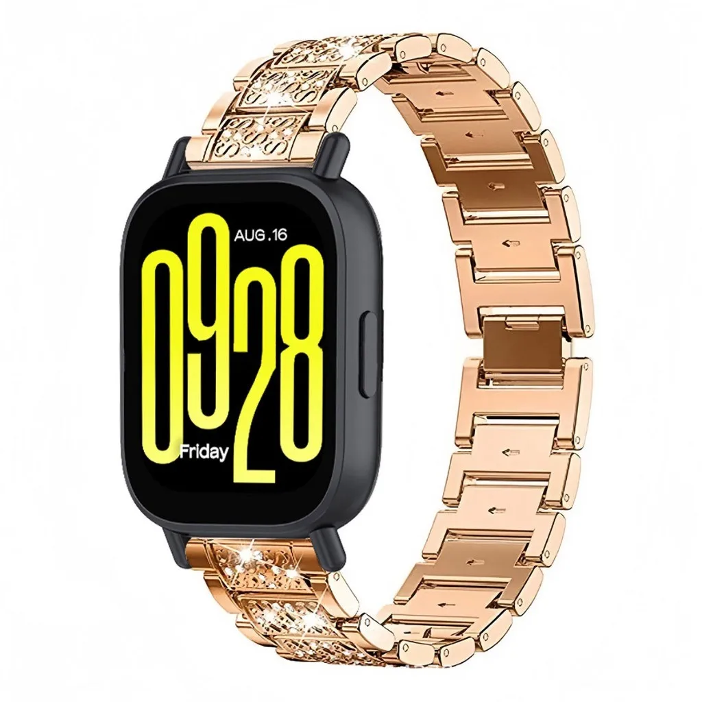 Elegant Diamond Strap and Case for Smartwatches - Stainless Steel Women's Bracelet