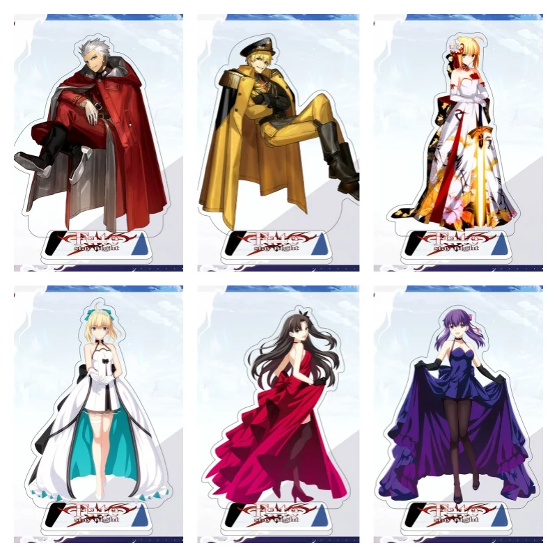 Hot Game Fate Stay Night Figures Acher Gilgamesh Altria Pendragon Cosplay Acrylic Stand Model Plate Desk Decor Standing Sign