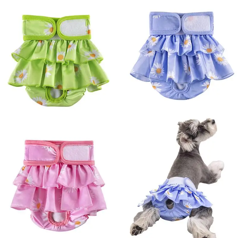 

Reusable Female Dog Diapers Warps 3pcs/set Dog Wraps Leakage Proof for Female dog Period Heat Pet Panties Doggie Puppy Nappies