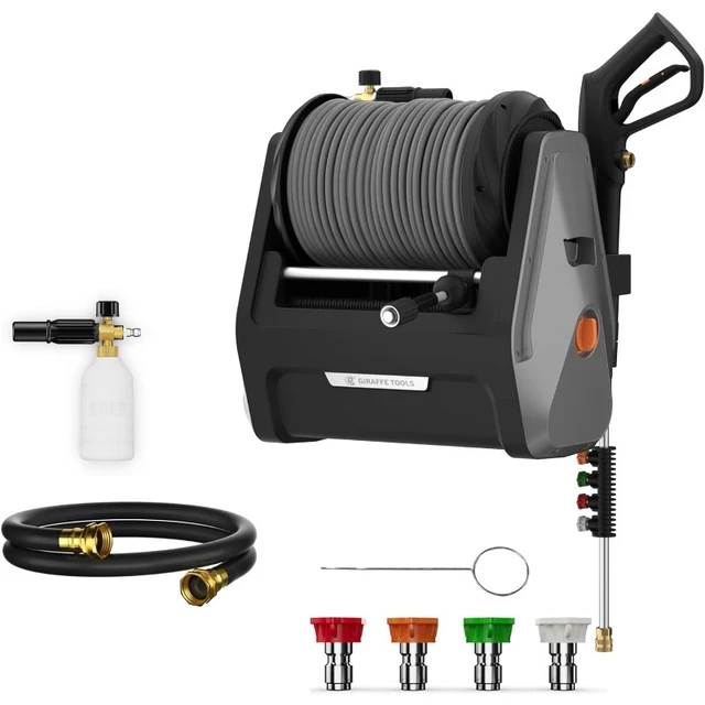 Giraffe Tools Grandfalls Pressure Washer Plus Soft, Electric Pressure Washer  Wall Mount, 100ft Retractable Pressure Washer Reel - AliExpress