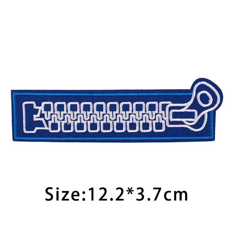 Description Picture 5 of itemNEW Punk Patches Embroidered Zips Patterns Patches Iron-On Clothes Sticker Fabric Applique DIY Backpack Handmade Sewing Supplies