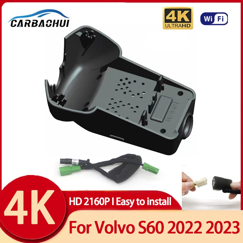 

New! 2160P Plug and play Special Car DVR WiFi Video Recorder 4K Dash Cam Camera For Volvo S60 2022 2023 Dashcam,Car Accessories