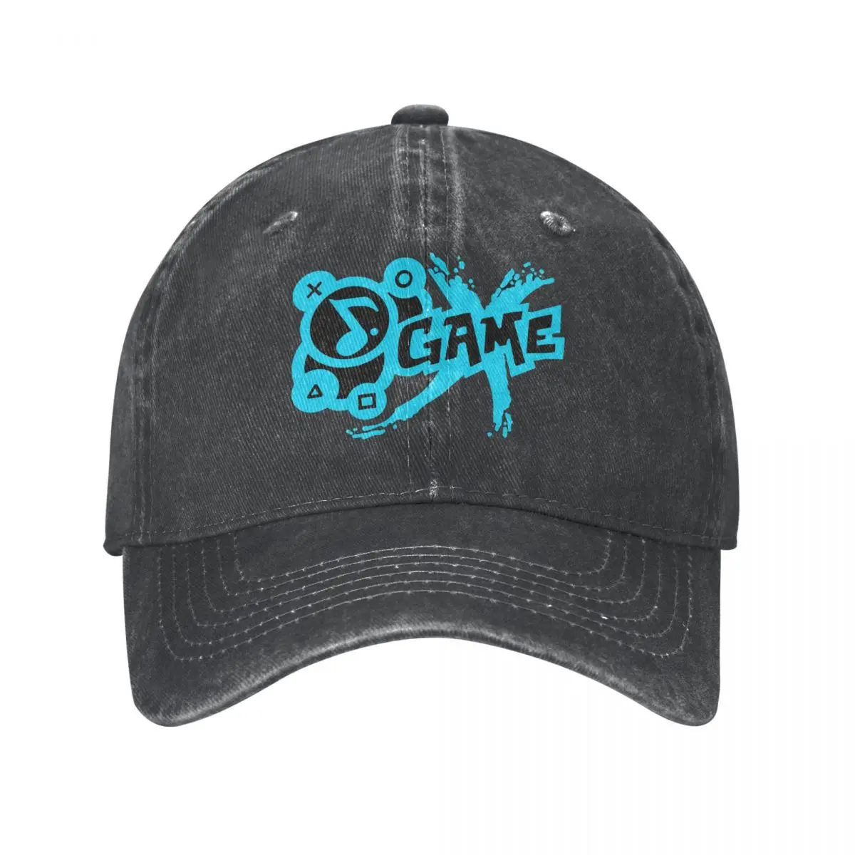 

GAME Logo Teal Baseball Caps Snapback Denim Fabric Hats Outdoor Adjustable Casquette Streetwear Baseball Cowboy Hat for Unisex