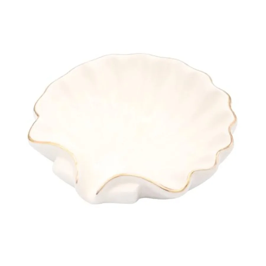 Seashell Ceramic Self Draining Soap Dish