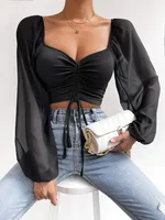 Brittany Sheer Sleeve Crop Top 1