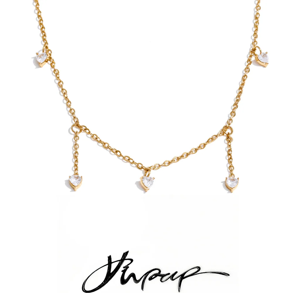 Yhpup Stainless Steel Heart Necklace