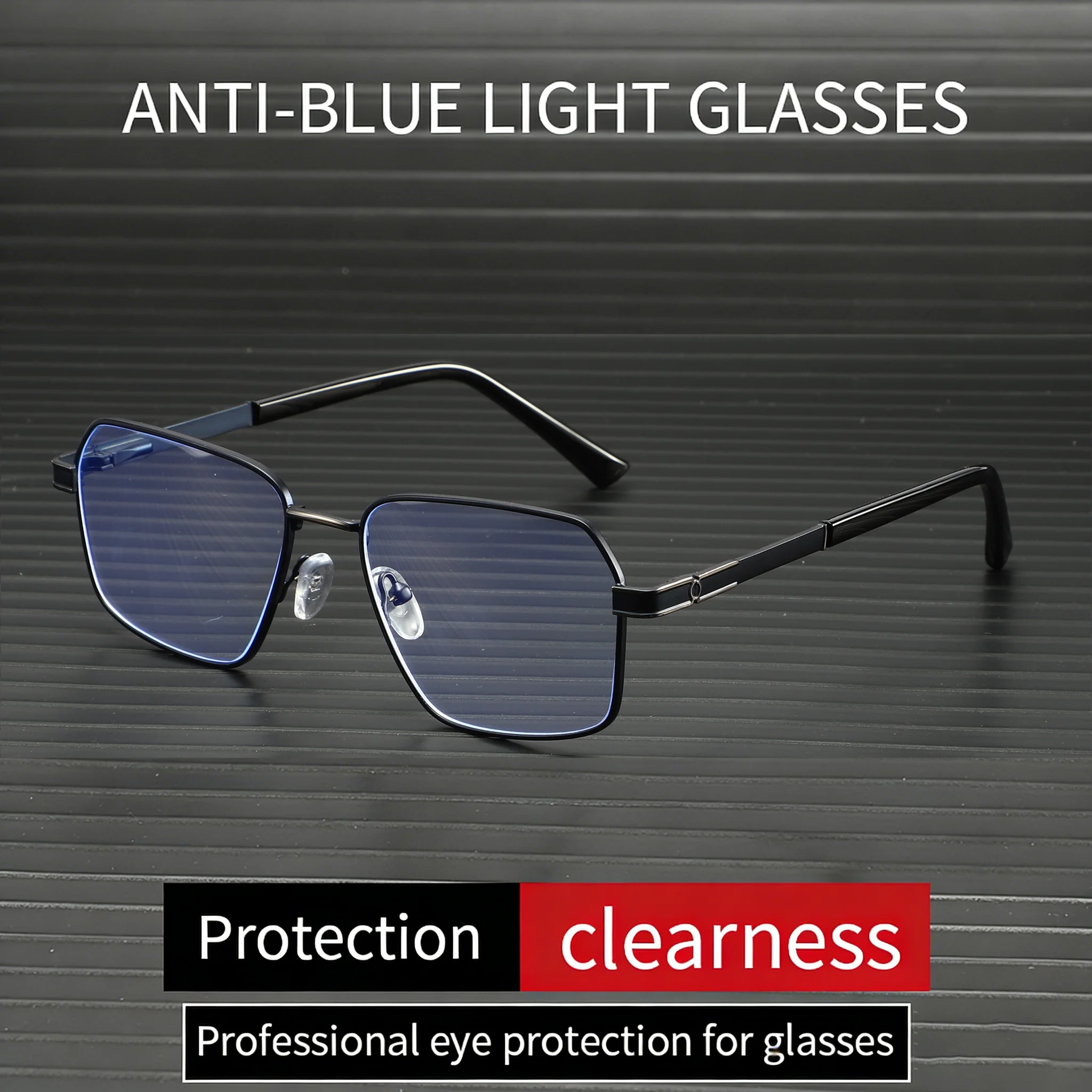 Business-Brille mit Metallrahmen zum Lesen von Zeitungen, hochauflösender Handy-Betracht und Blaulichtschutz 6013 – Detail 2