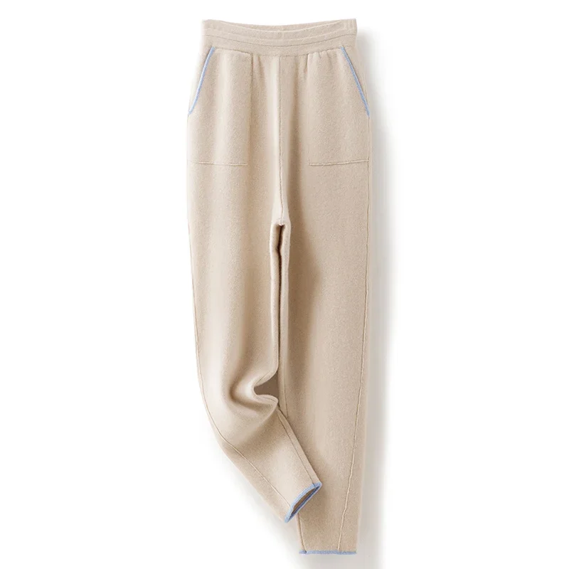 Comfortable High-Waist Cashmere Knitted Pants main image 0