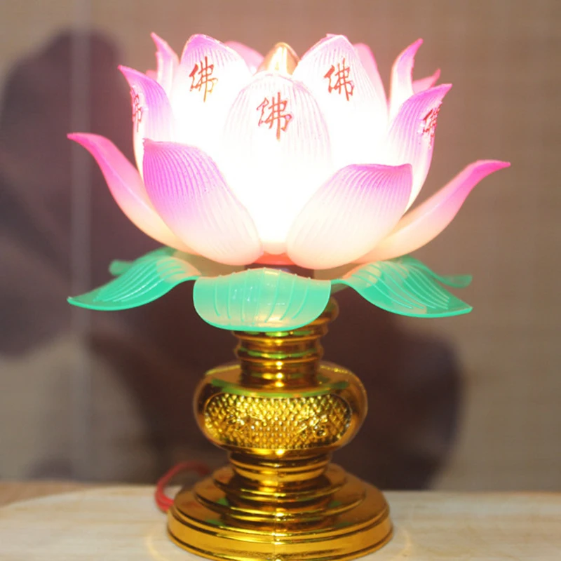 Exquisite Lotus Lamp for Buddhist Temple Decoration and Worship Ceremonies
