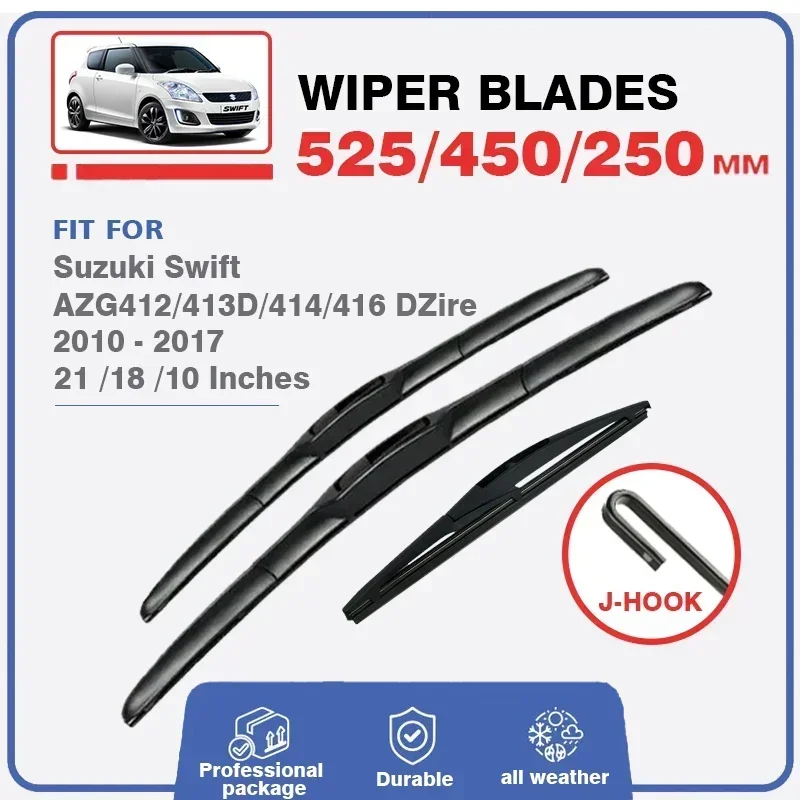 Car Front Rear Hybrid Wiper Blades For Suzuki Swift AZG 412 413D 414 ...