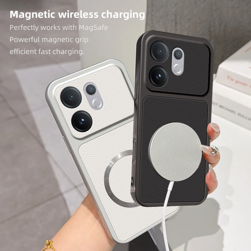 Magsafe PU Sheepskin Pattern Soft Phone Case