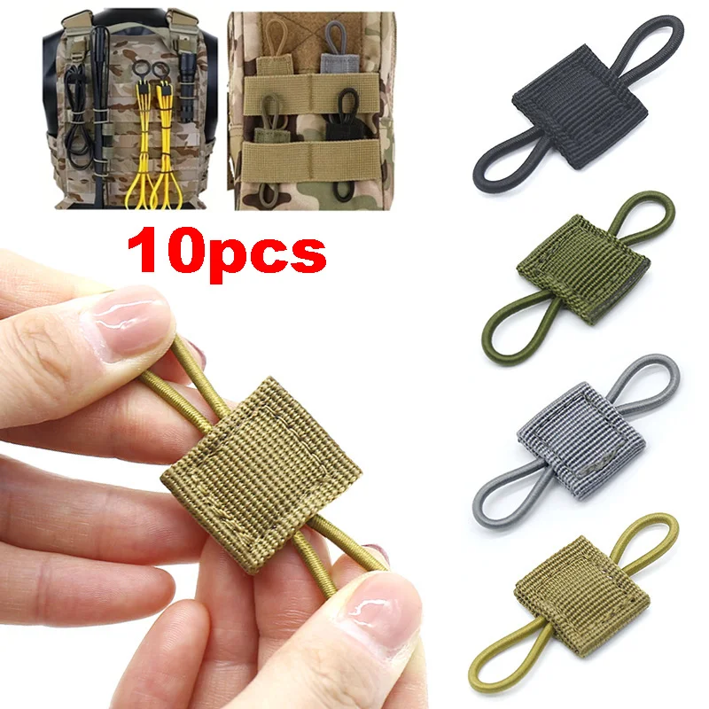 10 stücke Molle Gummiband Taktische MOLLE System Gurtband Retainer Befestigung Zubehör Fix Schnalle Für PPT Antenne Taschenlampe