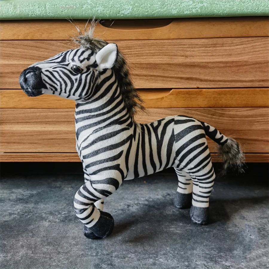 

Высококачественная плюшевая лошадь-Зебра Zebra, плюшевые игрушки, реалистичные игрушки-животные, мягкая кукла Kawai, игрушка для детей