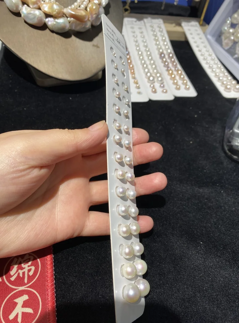 100% Natural Freshwater Akoya Pearls 3A 4A Loose Beads Half Drilled Hole Pearl for Make Jewelry DIY Earrings жемчуг натуральный 4