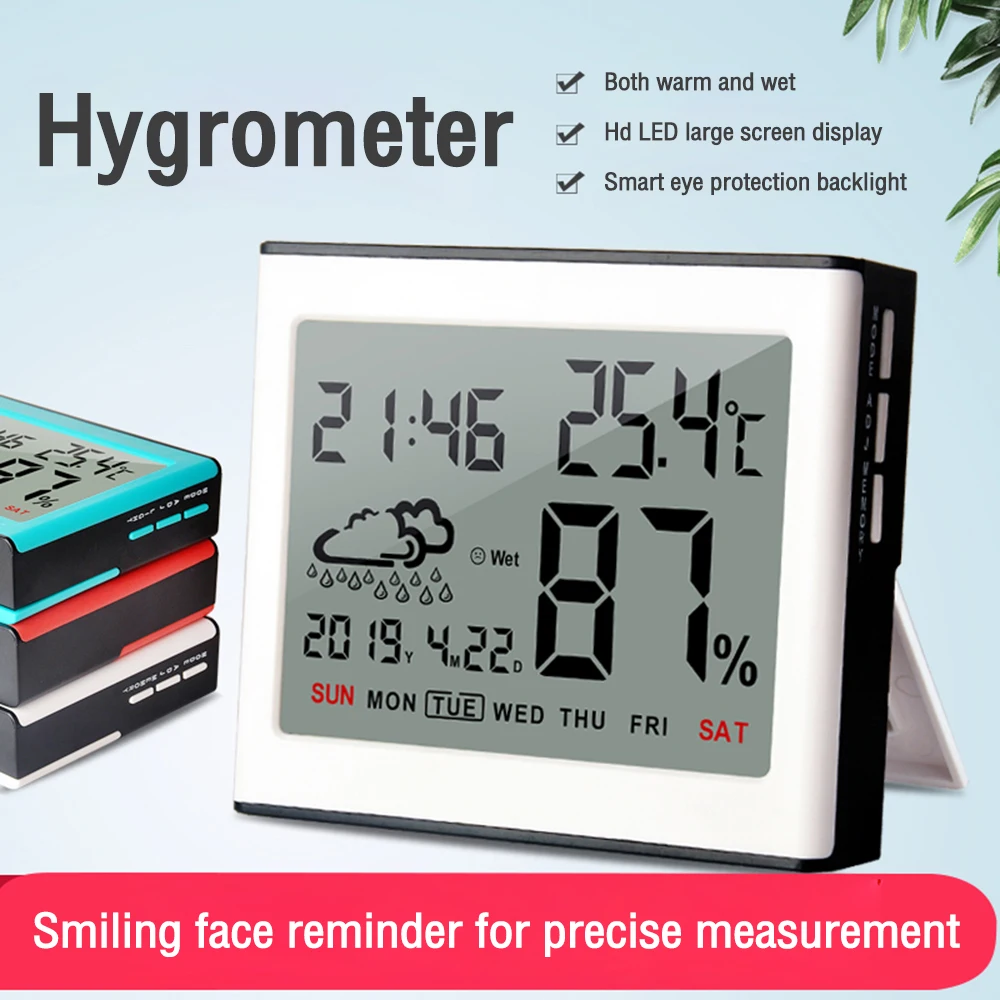 

LCD Digital Temperature Humidity Meter Backlight Home Comfort Indicator ABS Electronic Hygrometer Thermometer Weather Station