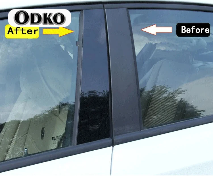 8pcs Glossy Black Window Door Column B C Pillar Post Cover Trim For Honda HRV 2015-Decoration Stickers