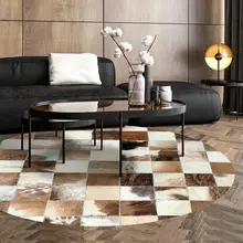 

Geometric Carpet Ins European Style Spliced Pattern Simple Modern Imitation Cowhide Home Decor Tea Table Sofa Living Floor Mat