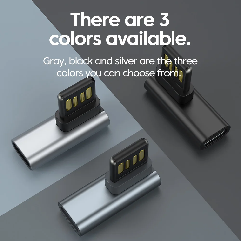 60W 고속 충전 USB C 어댑터 90 °   팔꿈치 양면 USB A 남성 - iPhone 15 16 Pro용 C형 데이터 전송 헤드폰 어댑터