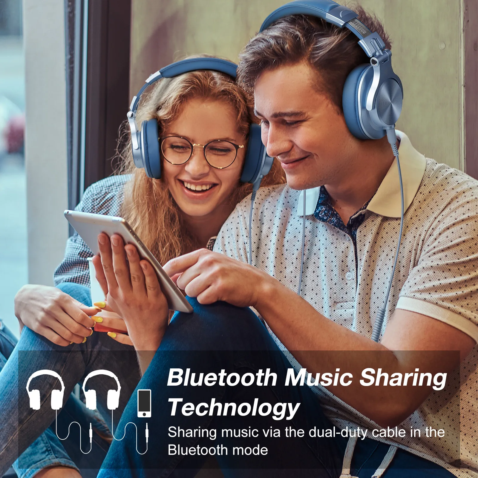 OneOdio A70 Bluetooth Over Ear Headphones, Wireless Headphones W/ 72H Playtime, Hi-Res, 3.5mm/6.35mm Wired Audio Jack For Studio Monitor & Mixing DJ E-Guitar AMP, Computer Laptop PC Tablet - Silver - 5